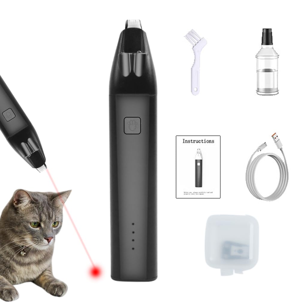 Qpets Dog Hair Cutting Machine, Pet Hair Trimmer for Dog Cat witn LED/Red Laser/UV365 Purple Light, Electric Grooming Clippers for Hair Around Paws, Buttocks, Eyes & Ears for Small Pets Qpets Dog Hair Cutting Machine, Pet Hair Trimmer for Dog Cat witn LED/Red Laser/UV365 Purple Light, Electric Grooming Clippers for Hair Around Paws, Buttocks, Eyes & Ears for Small Pets